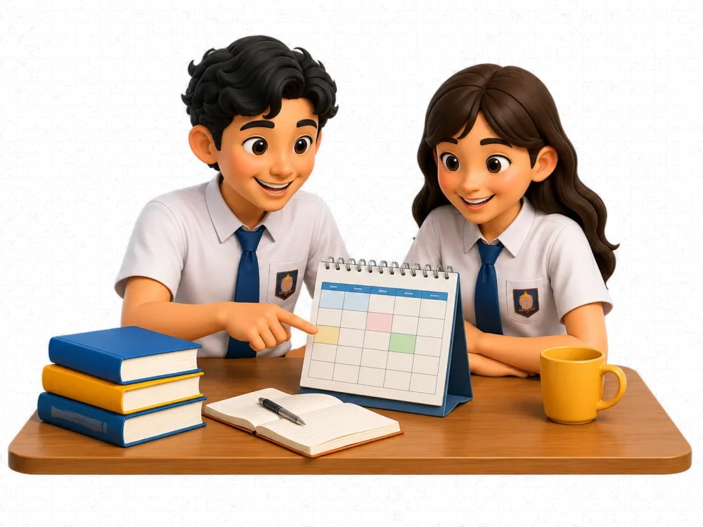 Siswa melihat kalender jadwal kompetisi Liga Akademik